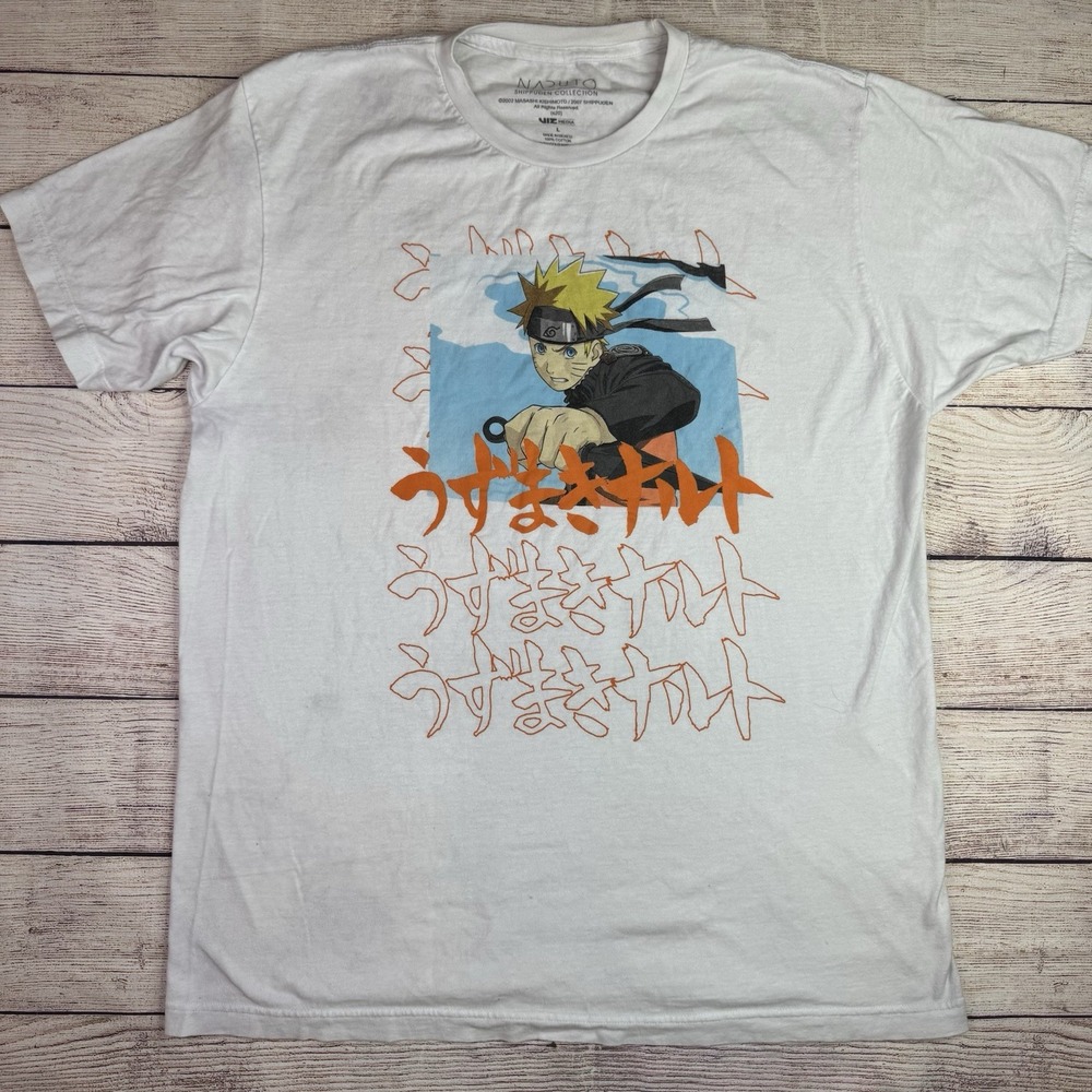 Naruto Shippuden Collection White Graphic T-shirt - Size Large‎